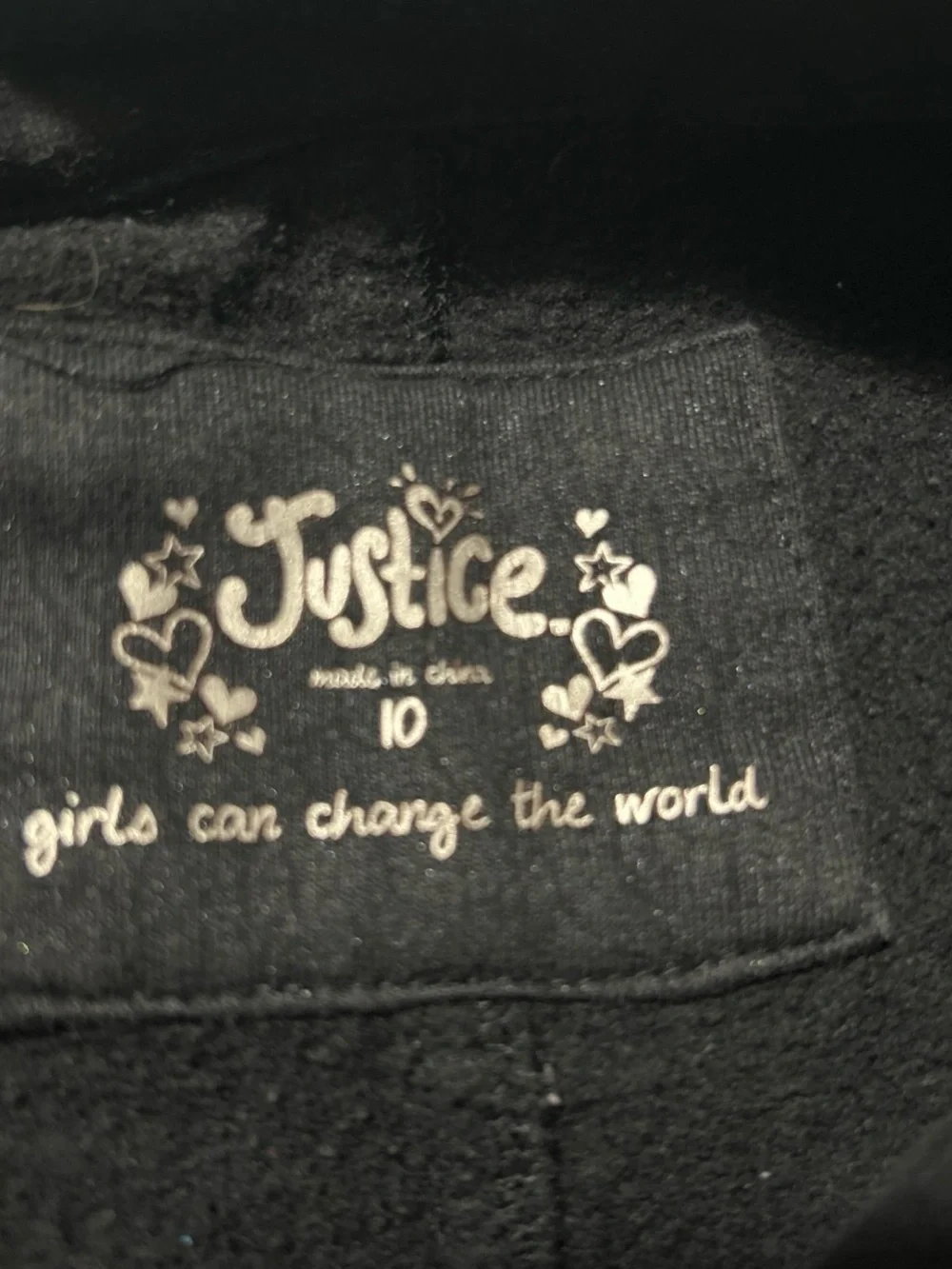 Justice Black Stud-Detail Leather Jacket